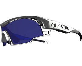 Produktfoto CTRL Lichtschutzbrille mit einer grauen Fassung und blauen Glaeser